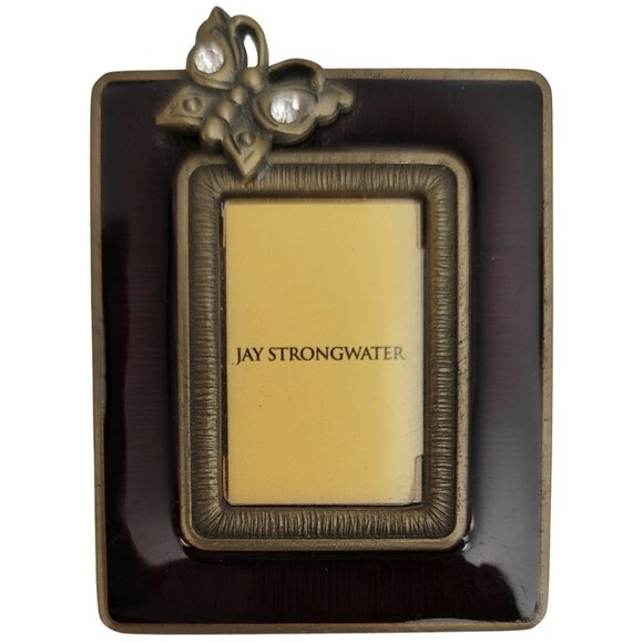 Jay Strongwater Enamel Butterfly With Easel Clip Backs Small Picture Frame Pin - Picture 1 of 6